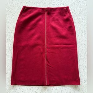 NWOT J. Crew Skirt: Rich Burgundy Wool Pencil Skirt WITH POCKETS!